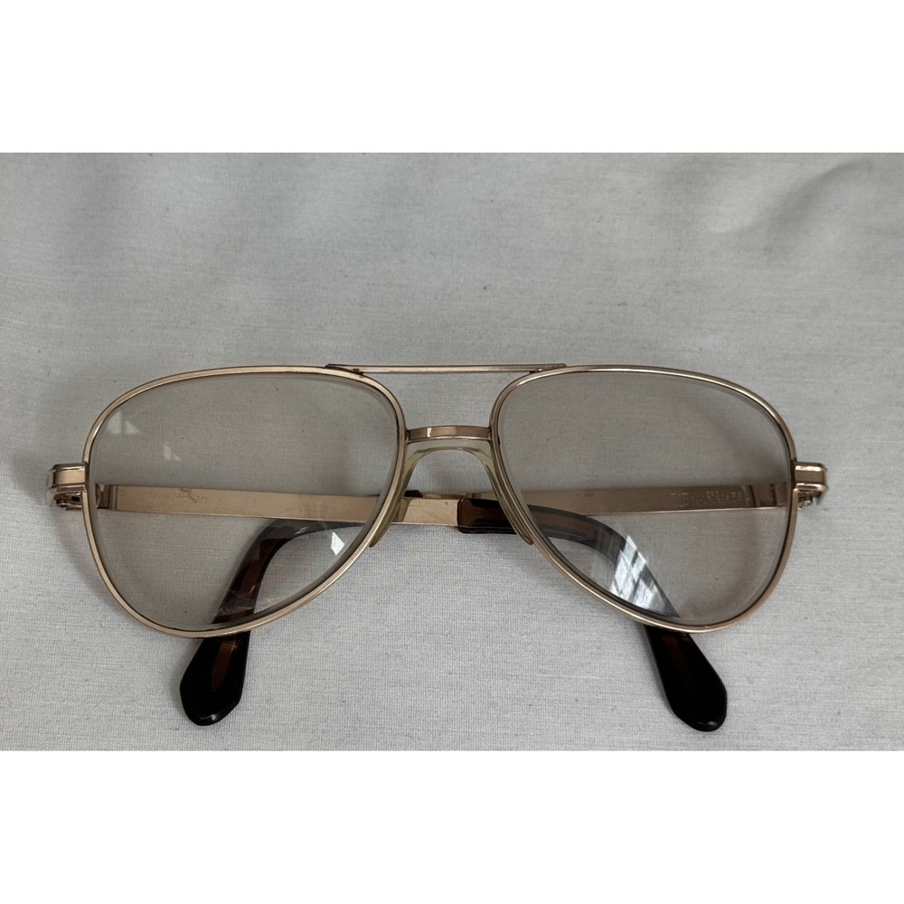 Vtg eyeglasses frames Universal 1/30 10k rgp 5 3/4 Gold Aviator - Picture 3 of 13